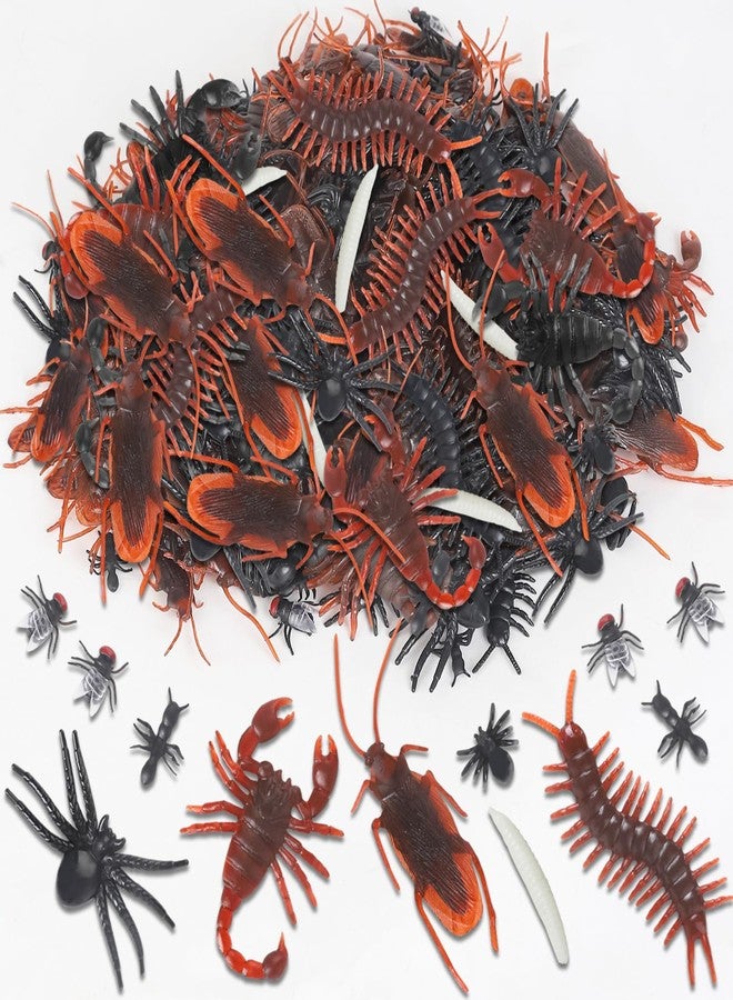 Junware 210 Pcs Realistic Bugs Trick Joke Toys Cockroaches Spiders Centipedes Scorpions Worms Ant Flies for Halloween Party Fool's Day Decoration - Image 1